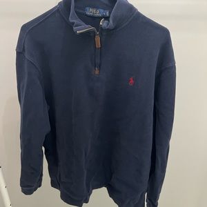 Mens polo Ralph Lauren navy 1/4 zip sweater